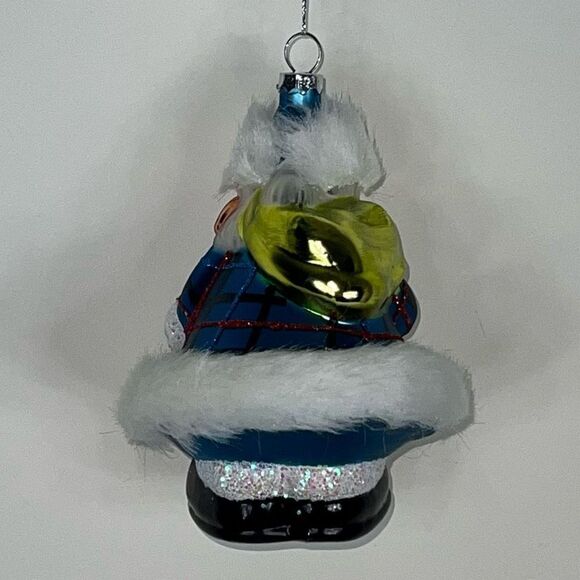 Holiday Lane Burgundy & Blush Plaid Clad Santa Christmas Ornament - Picture 5 of 8